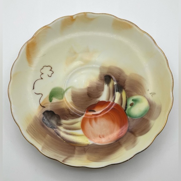 Vintage Enesco Fruit Pattern E1432 Teacup Saucer 
gold trim, hand painted, 5.5” - Picture 7 of 10